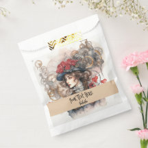 Dame en rouge Valentine Kiss steampunk aquarelle