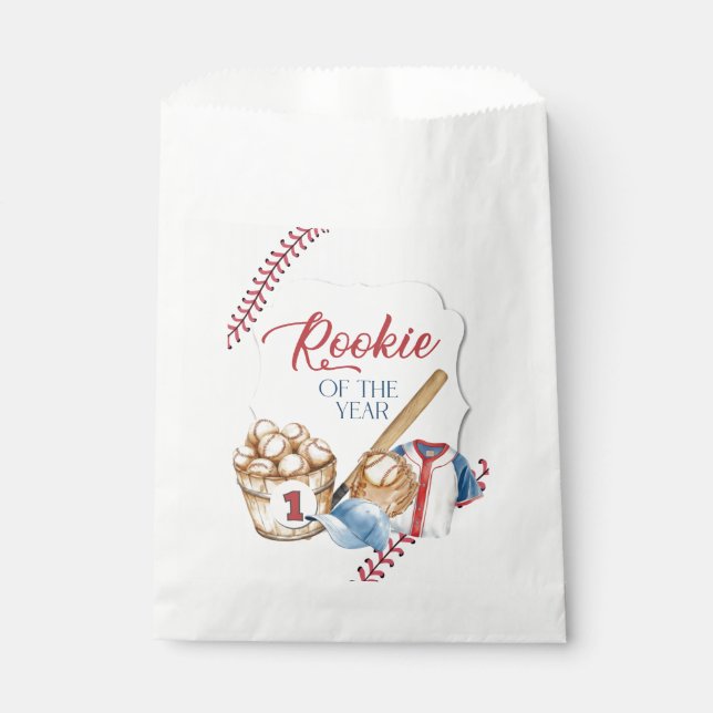 Sachets En Papier Débutant de l'année, Anniversaire de baseball, Un  (Devant)