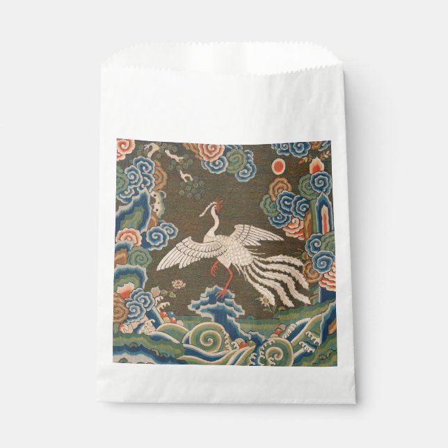 Sachets En Papier Décor d'antiquité chinois d'oiseaux (Devant)