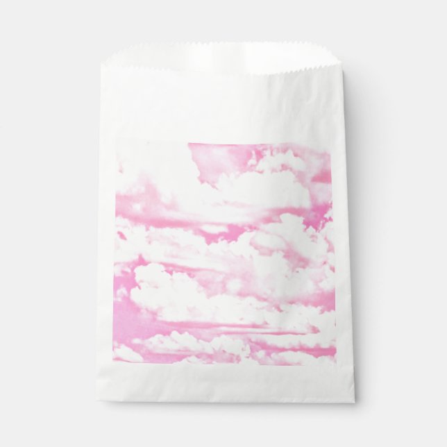 Sachets En Papier Décor rose Rose Joyeux Nuages (Devant)