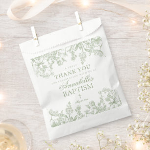 Sachets En Papier Décoration de dessert de baptême floral vintage sa