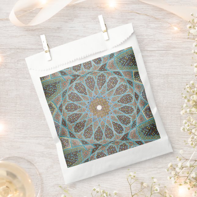 Sachets En Papier Décoration orientale arabesque bleue persane éléga (Coupé)