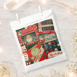 Sachets En Papier Décorations de Noël Rétro Vintage Collage