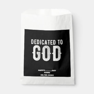 SACHETS EN PAPIER DÉDIÉ À DIEU COOL PERSONNALISABLE TEXTE BLANC