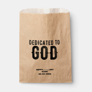 SACHETS EN PAPIER DÉDIÉ À DIEU PERSONNALISABLE COOL TEXTE NOIR