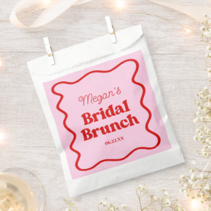 Sachets En Papier Déjeuner de Baby Shower Mariage avec Bordure Ondul