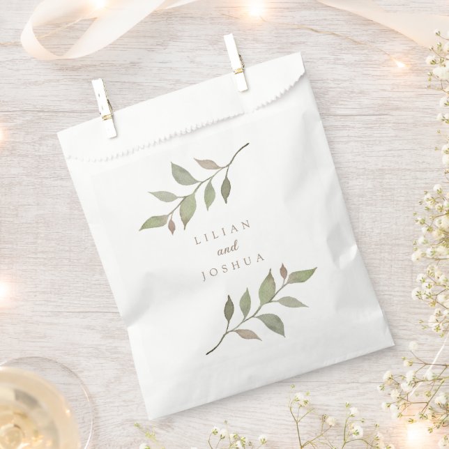 Sachets En Papier Delicy Fall Greenery Elegant Script Mariage (Coupé)