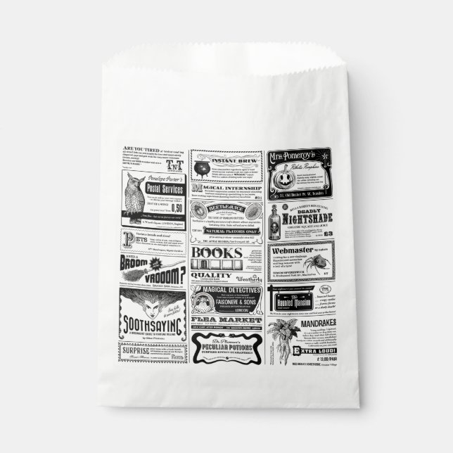 Sachets En Papier Déplaisant antique halloween Journal blanc (Devant)
