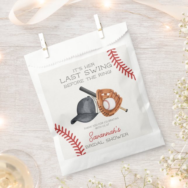 Sachets En Papier Dernier tour de bat de baseball avant la fête de d (Coupé)