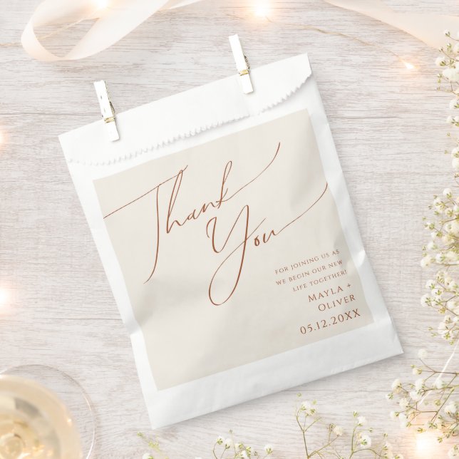 Sachets En Papier Désert Fantaisiste | Merci Beige (Coupé)