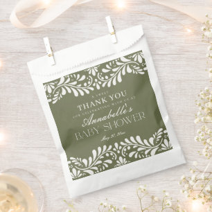 Sachets En Papier Dessert de Baby shower Fiesta Talavera Vert