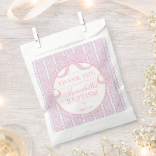 Sachets En Papier Dessert de baptême floral fantaisie vintage violet