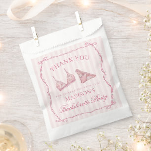 Sachets En Papier Dessert de fête de Bachelorette sous la douche lin