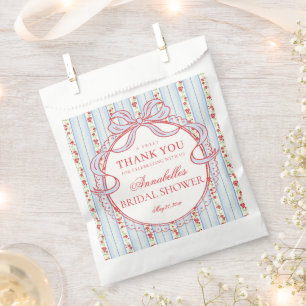 Sachets En Papier Dessert de Fête de Mariage Floral Fantaisie Rouge