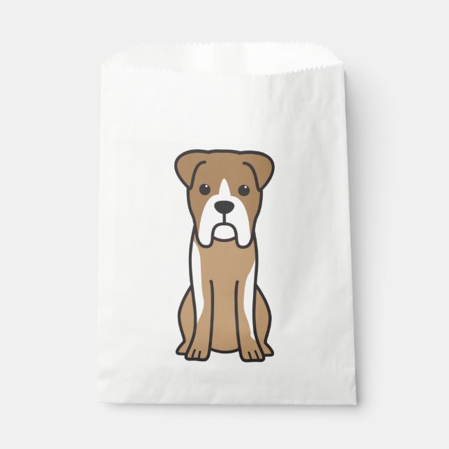 Sachets En Papier Dessin de chien de boxe taureau (Devant)