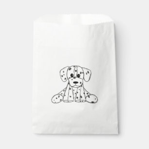 Sachets En Papier Dessin simple de contour de chien Dalmatien rembou