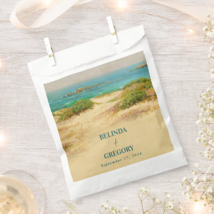 Sachets En Papier Destination de mariage de plage côtière à l'aquare