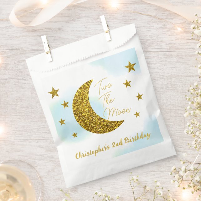Sachets En Papier Deux à la Lune 2e Anniversaire (Coupé)