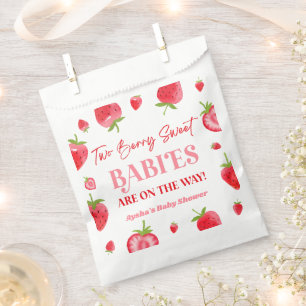 Sachets En Papier Deux Berry Sweet Baby Baby shower Twin fraise