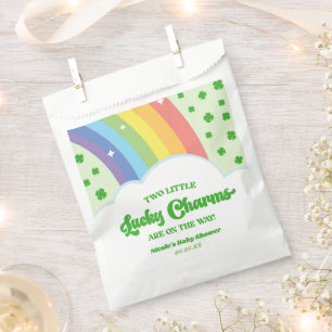 Sachets En Papier Deux charmes chanceux Baby shower Rainbow Twins