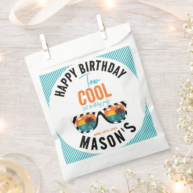 Sachets En Papier Deux Cool Boy 2e fête d'anniversaire (Coupé)