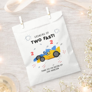 Sachets En Papier Deux Enfants de 2e anniversaire Rapide Racing Cars