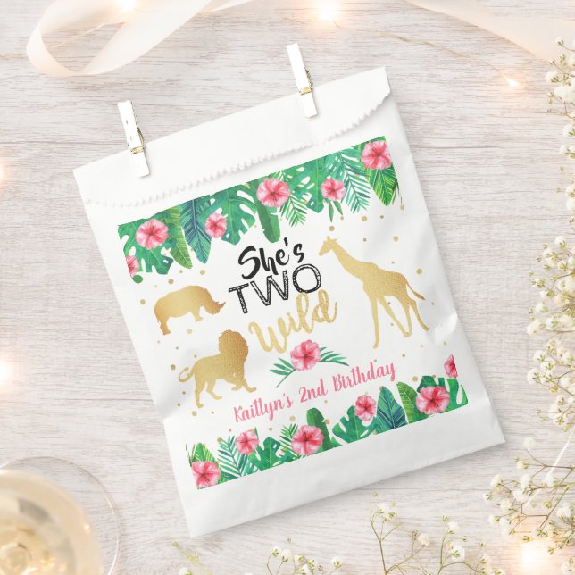 Sachets En Papier Deux Filles sauvages Deuxième fête d'anniversaire (Coupé)