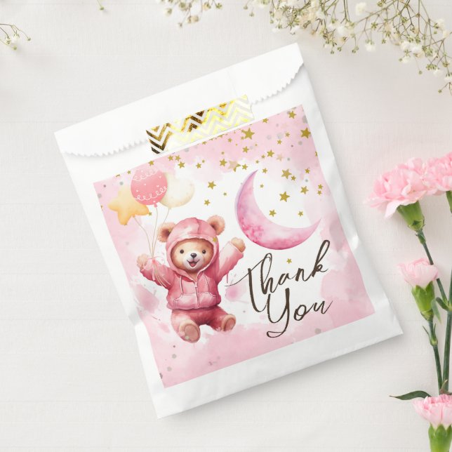 Sachets En Papier DEUX la lune | Fille rose 2e Anniversaire Favorise (Scellé)