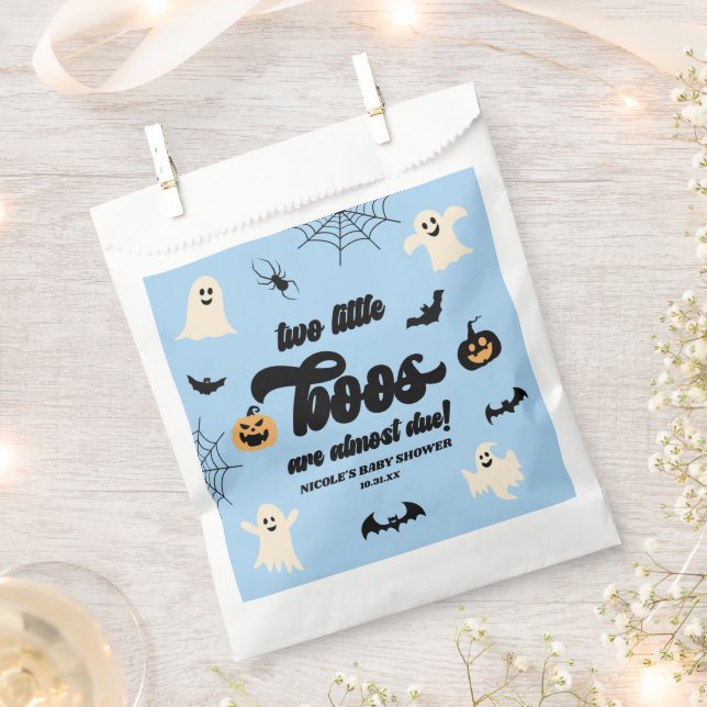 Sachets En Papier Deux petits boos jumeaux Baby shower d'Halloween (Coupé)