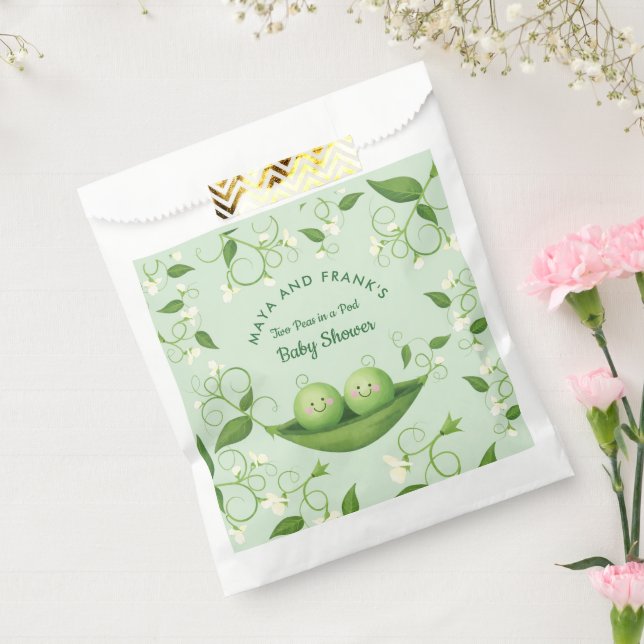 Sachets En Papier Deux pois dans un Baby shower de pois (Scellé)
