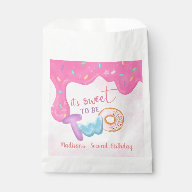 Sachets En Papier Deux serviettes en plaque d'anniversaire de Donut  (Devant)
