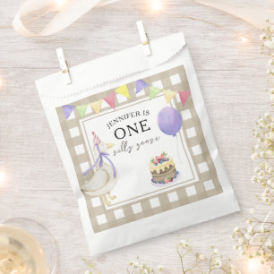 Sachets En Papier Dindon aquarelle 1er anniversaire