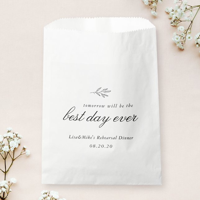 Sachets En Papier Dîner de répétition de mariage avec illustration b (Créateur téléchargé)