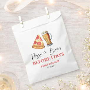 Sachets En Papier Dîner de répétition Pizza et bières avant de le fa