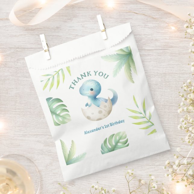 Sachets En Papier Dinosaur 1er anniversaire mignon garçon Tropical (Coupé)