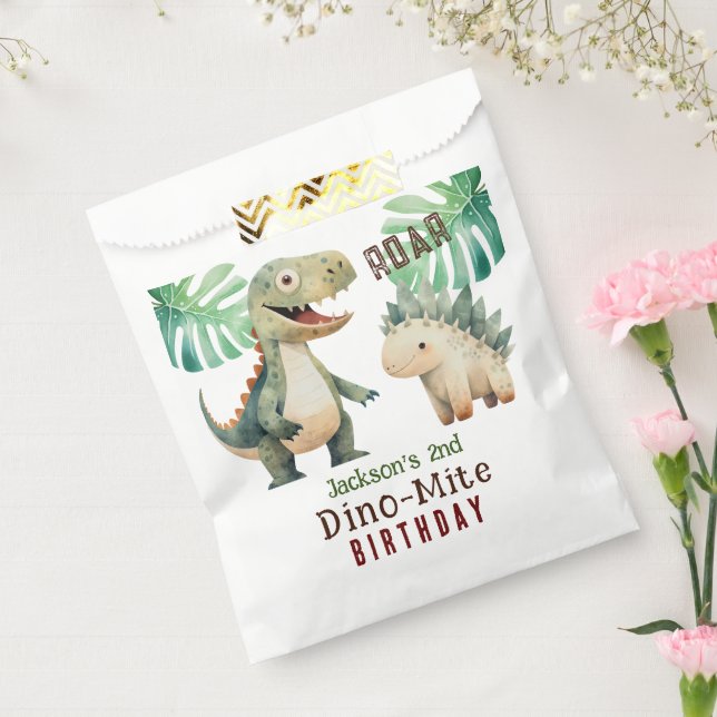 Sachets En Papier Dinosaur 2e anniversaire aquarelle  (Scellé)