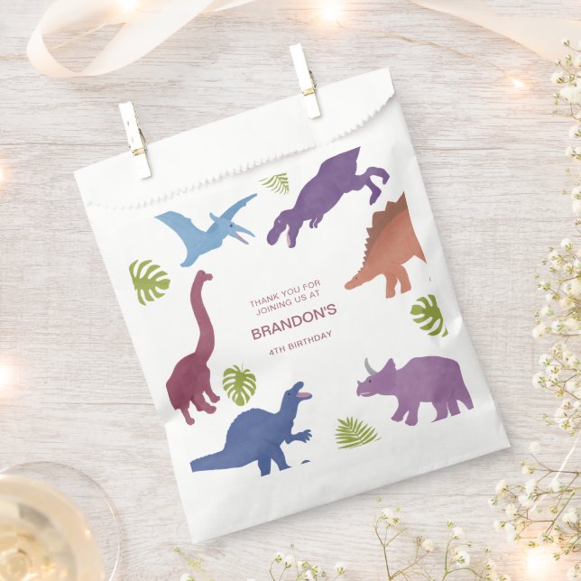 Sachets En Papier Dinosaur Cute Dino Enfant Anniversaire Fête Favori (Coupé)