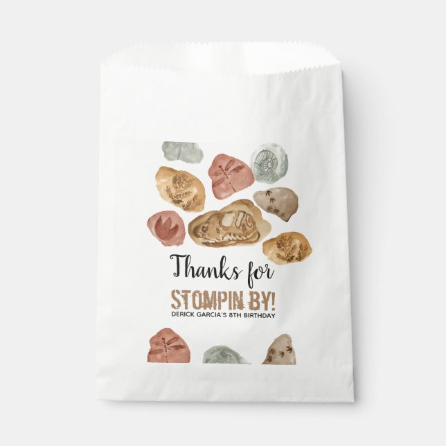 Sachets En Papier Dinosaur fossile fête d'anniversaire pour enfant (Devant)