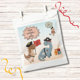Sachets En Papier Dinosaur Pirate Anniversaire Fête Jumeaux Personna