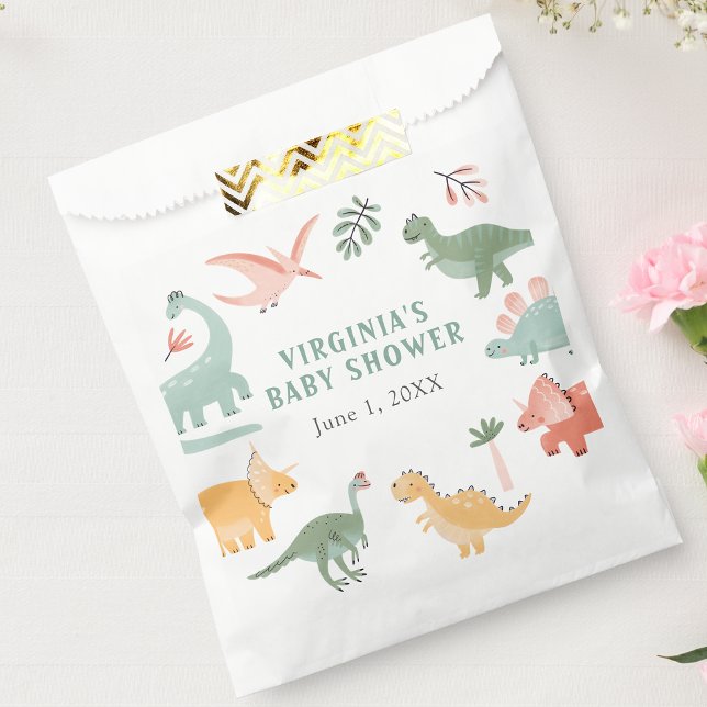 Sachets En Papier Dinosaure (Dinosaur Theme Decor Baby Shower Favor Bag by Painted Paperie
)