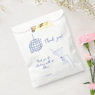 Sachets En Papier Disco Ball Retro Anniversaire cocktail merci pour