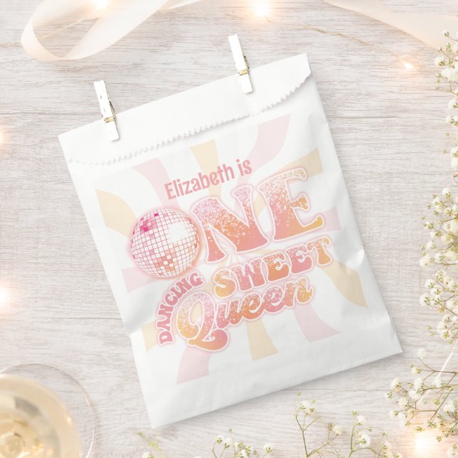 Sachets En Papier Discothèque Peach Pink super Dancing Queen 1er ann (Coupé)