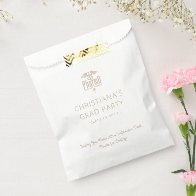 Sachets En Papier Docteur PharmD sur mesure de la Fête de Graduation (Scellé)