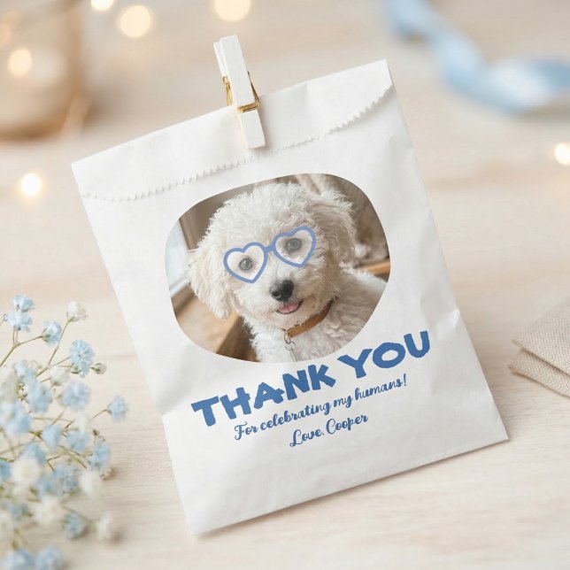 Sachets En Papier Doggie Treat Wedding Dog Photo Thank You (Dog Treats Bag With Photo)