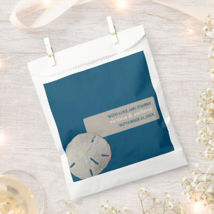 Sachets En Papier Dollar de sable, Mariage Ocean Blue Beach