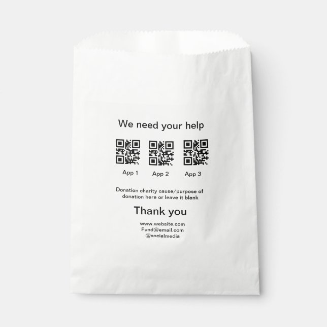 Sachets En Papier Donation Collection conseil pot ajouter votre q r  (Devant)