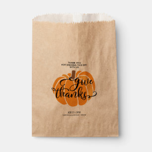 Sachets En Papier Donnez le citrouille de mercis