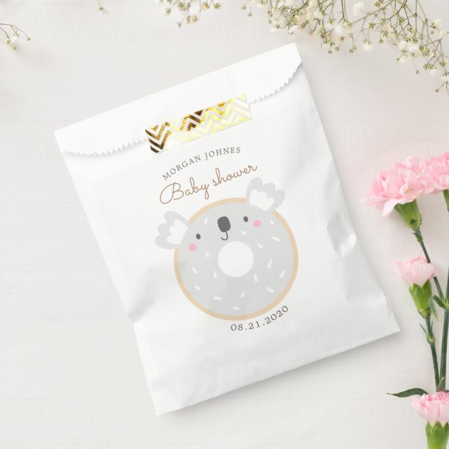 Sachets En Papier Donuts d'animaux Baby shower mignon Monogramme (Scellé)