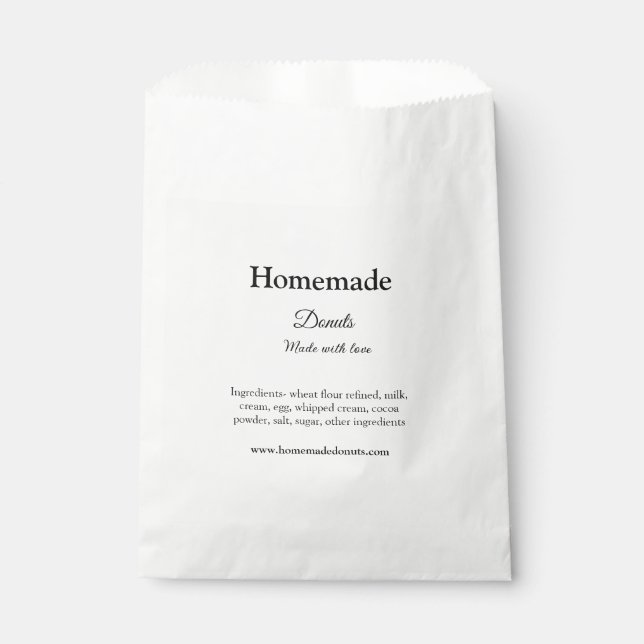 Sachets En Papier Donuts faits maison avec amour ajoutez le texte du (Devant)