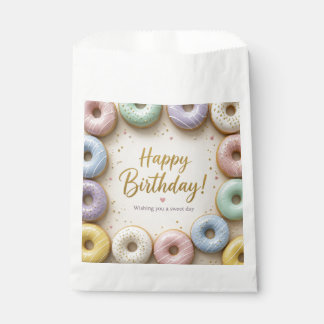 Sachets En Papier Donuts Glacés au Pastel avec Paillettes Dorées Suc